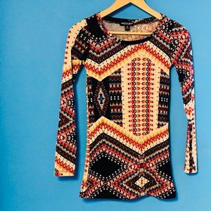 About a Girl Long Sleeve Patterned Top